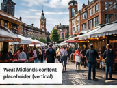 Concept vertical content image of a West Midlands street scene in the hero collage, with baked placeholder label text.