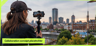 Concept image representing creator collaboration work, with baked placeholder label text.