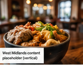 Concept vertical content image of a local food or venue moment in the hero collage, with baked placeholder label text.